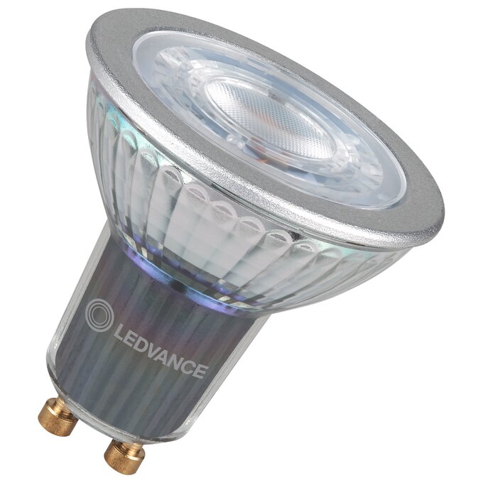LEDVANCE LED 7.5W GU10 Warm White 2700K Dimmable Bulb, Energy Saving Spot Lamp with Adjustable Beam and High Color Rendering for Residential Ambience